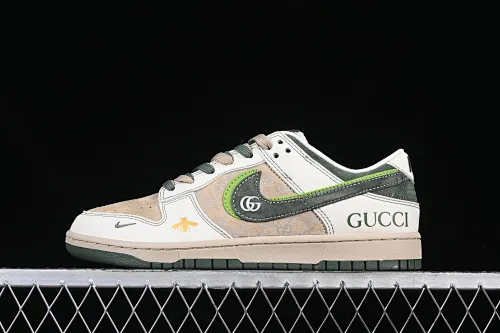 All categories Nk SB Dunk Series Nk SB Dunk Low High-end customized low-top sneakers Nk SB Dunk Low Gucci co-branded Little Bee Green Hook Anniversary high-end customized low-top casual sneakers DM6868-025